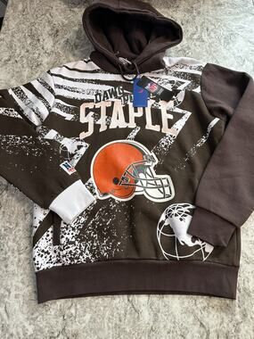 NWT Men’s Staple X NFL Cleveland Browns All Over Print Hoodie Medium Dawg Pound